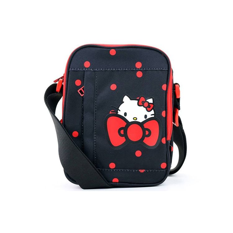

Converse Hello Kitty Red Printed Zipper Adjustable Shoulder Strap Polyester Crossbody Bag Unisex bags 10008213-A01 Black