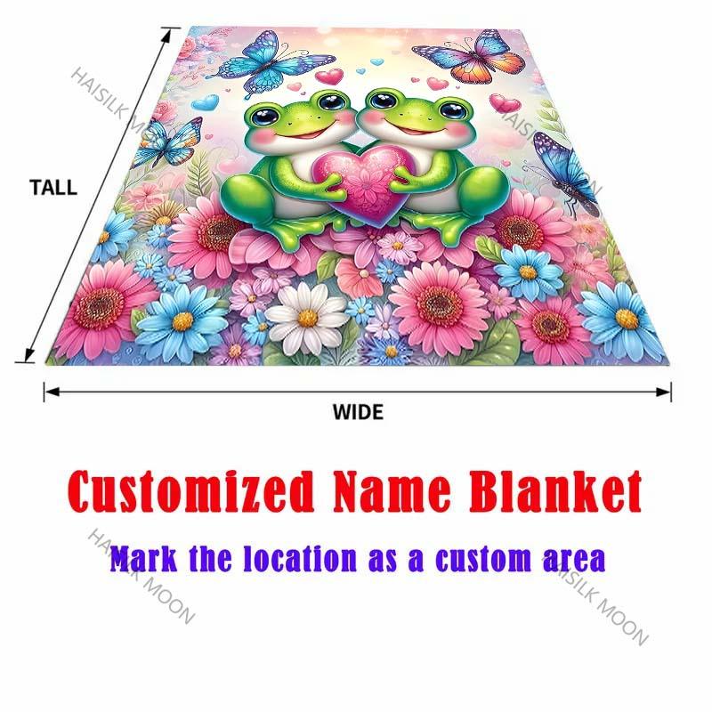 Two Frogs Love Dream  Print Blanket Warm Soft Luxury Gifts for Children Adults Suitable for Home Sofa Bed Travel Camping