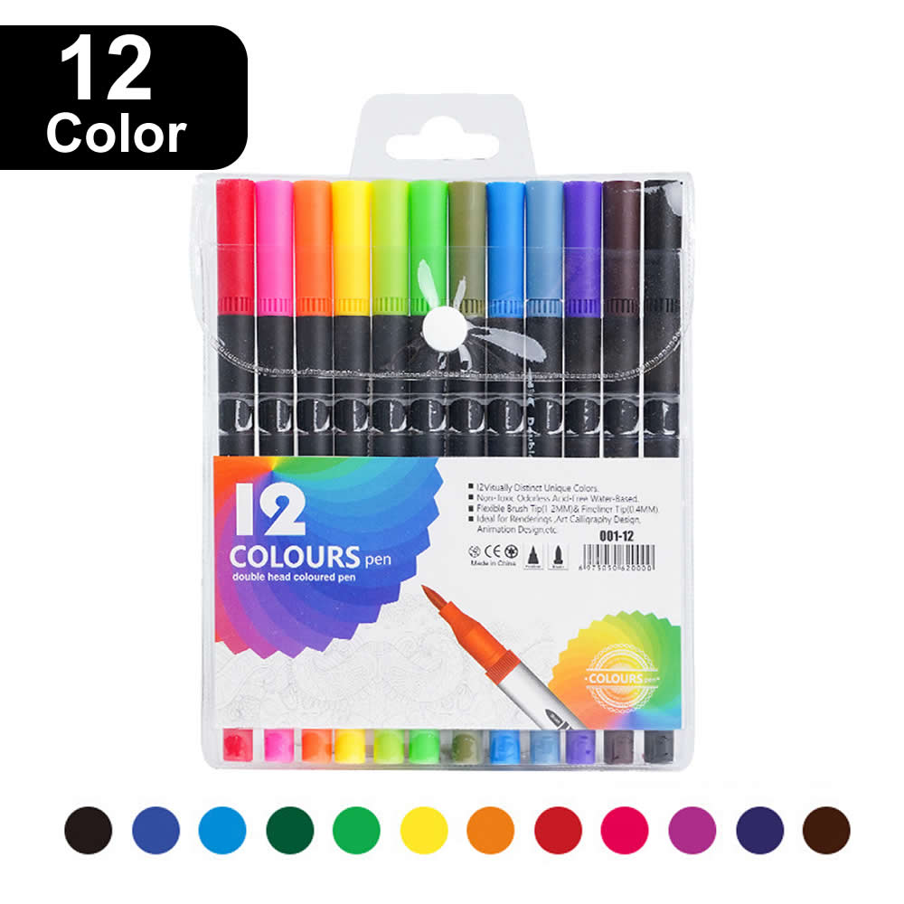 12/60/120 Colors Double Head Markers Tip Art Supplies Drawing Brush Pen Colors Set For Gift Pens Pencils Writing Office School
