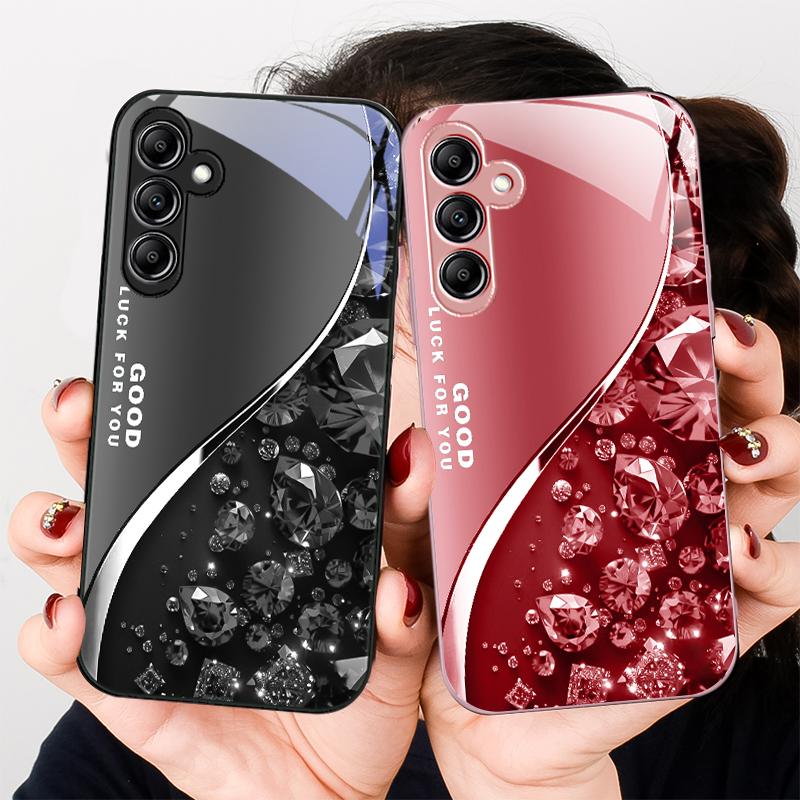 Farbe Diamantverlauf Für Samsung Galaxy A01 A02 A03 Core A04 A14 4G A13 54 34 31 20 25 23 22 5G S21 Ultra S20 Glas Handyhülle