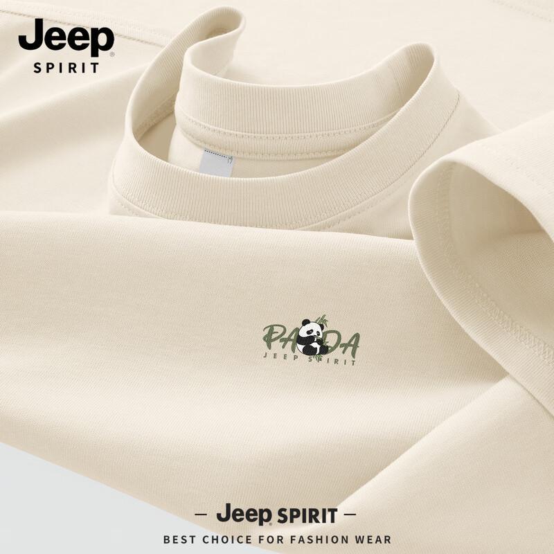 JEEP SPIRIT Men s Panda Print Loose-Fit Cotton T-Shirt 2XL