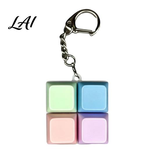Office Stress Relief Colorful Keyboard Fidget Toys Mechanical Button Clicker Keychain Toy Creative Decompress for Adults Work Anxiety