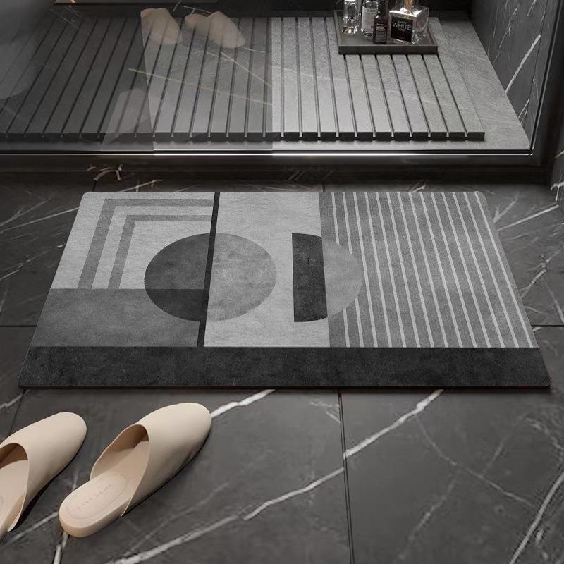 Modern Simple Diatom Mud Bathroom Bathroom Bathroom Door Non-slip Water-absorbing Quick-drying Wear-resistant Floor Mat