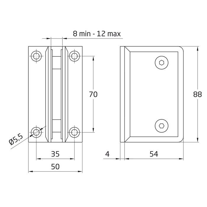 Support fixe de douche - Amig - 22624 - Zamak - Résistant à la rouille - Dimensions 88x54mm