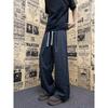 Men's Summer Drape Loose Wide-leg Pants American Retro Plaid Pants Straight Sweatpants Hiphop Casual Pants