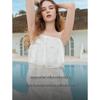 ELLE French Resort Chiffon Ruffle Maxi Dress