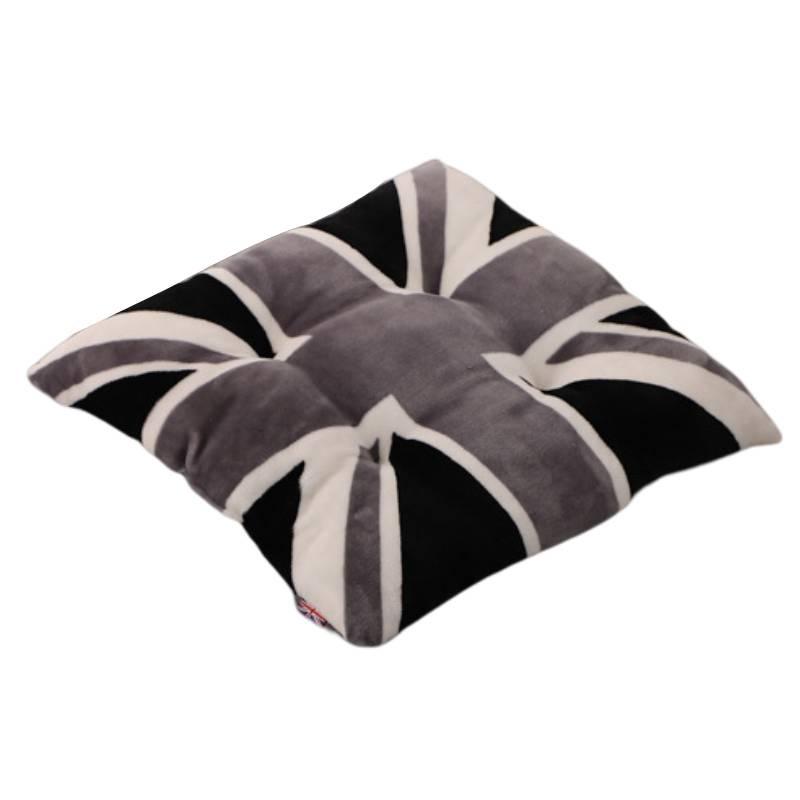 

Union Jack New Print Plush Sofa Cushion British Flag Soft Pillow Home Decor Gift Square Gray