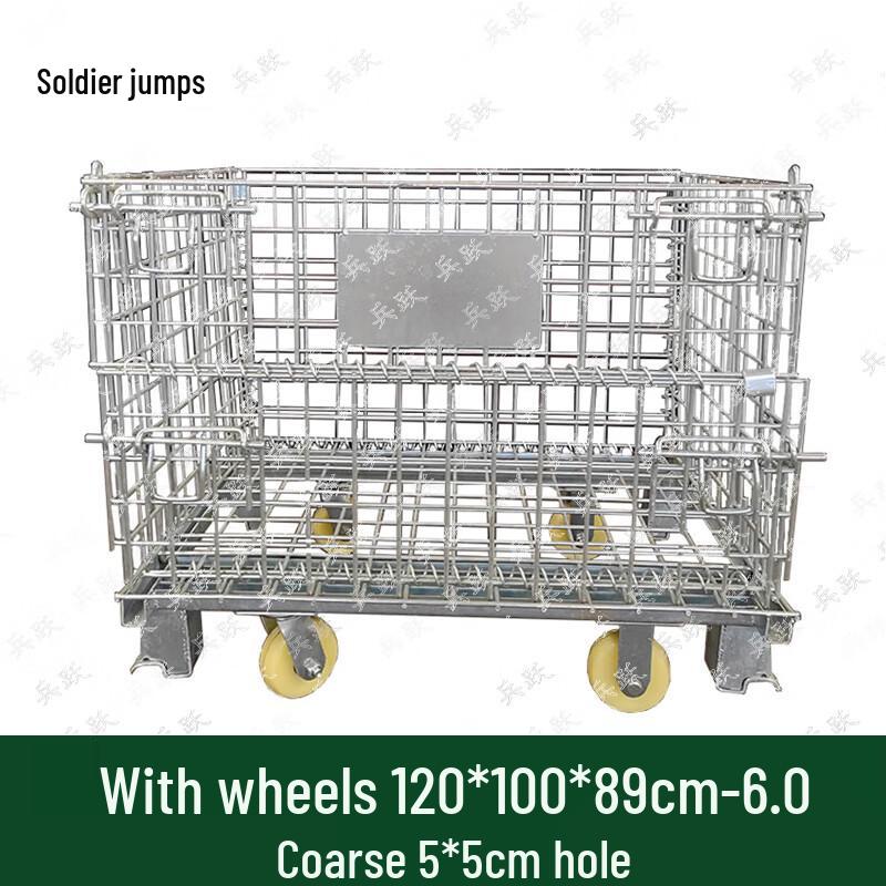 Foldable Steel Wire Storage Cage with Wheels