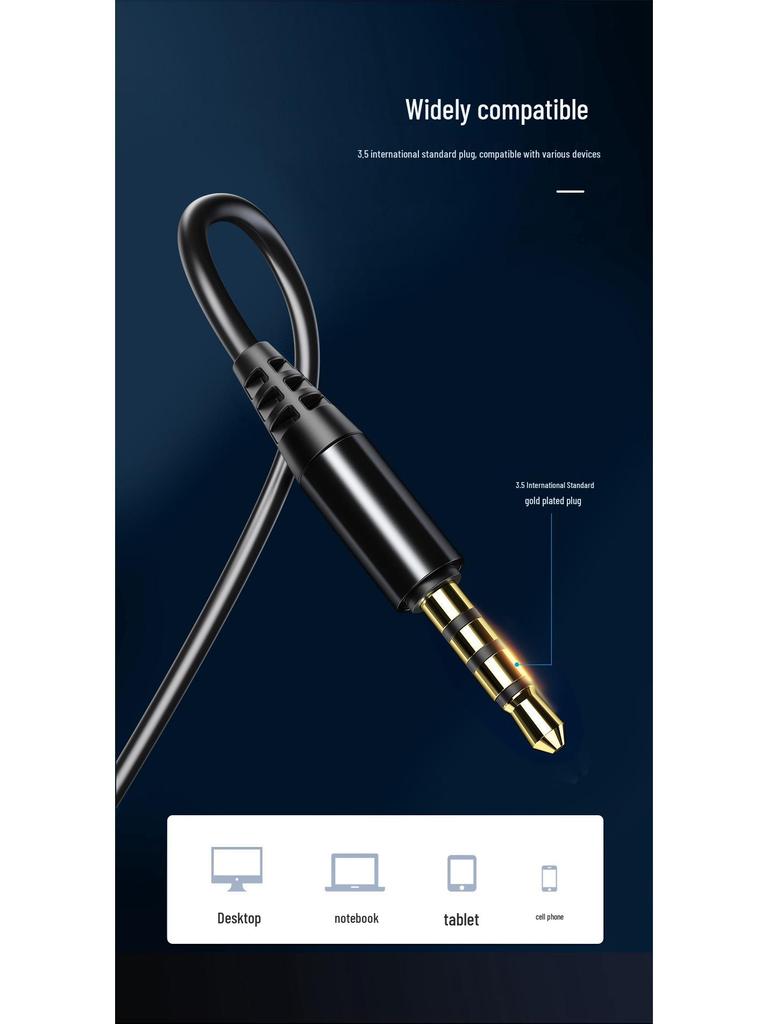 In-Ear Gaming Headset with 3.5mm Jack for Apple and Android, Wired Sports Earbuds