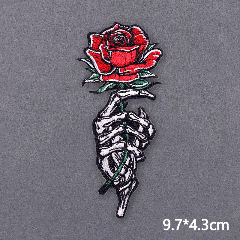 Skull Tarot Cards Fusible Embroidery Patches For Clothes Death Rock Iron On Patches For Clothing Thermoadhesive Patch On Hat/Bag