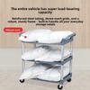 Multifunctional Food Service Cart Three Layer Plastic Trolley Restaurant Hotel Serving Cart Kitchen Transport Carrier Trolley