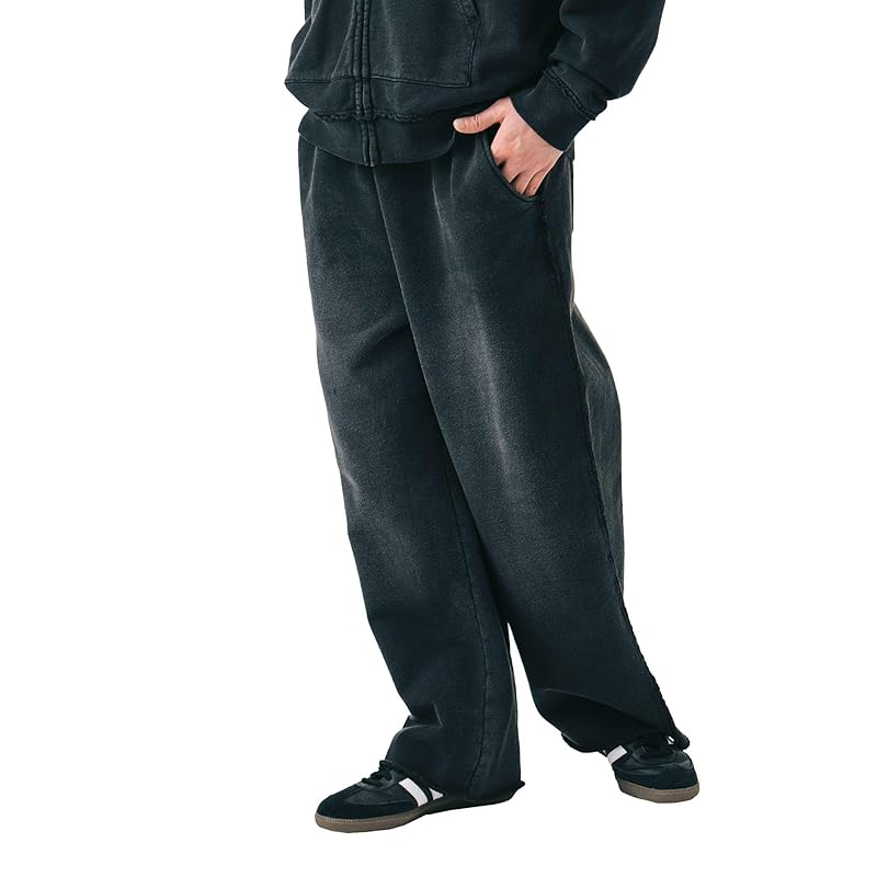 

[Beams Heart] pants GMS wide straight cotton urake men s BLACK S