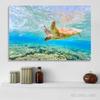 Green Sea Turtle Swims Underwater Wall Pictures Canvas Painting Ocean Marine Life Animal Posters Prints for Living Room Decor