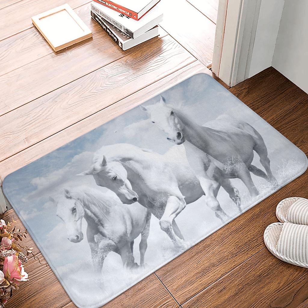 Horse Floor Door Kitchen Bathroom Mats Anti-Slip Outdoor Animal Doormat Living Room Entrance Rug Carpet Footpad