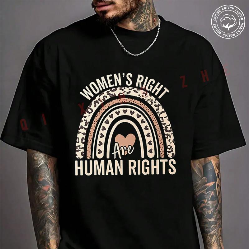Women's Rights Are Human Rights Feminist Motorcycle Men's Cotton Casual Summer Short Sleeve To