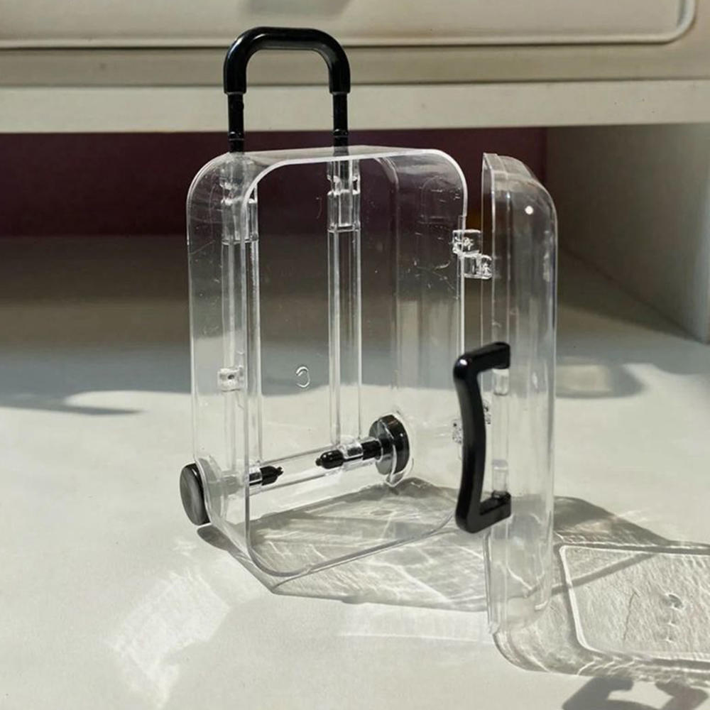 Mini Maleta Joyero Estuche de Almacenamiento Maleta de Ruedas Transparente Caja de Dulces Caja de Dulces de Boda Organizador de Carrito Pequeño Maleta de Viaje Nuevo
