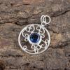 London Blautopas Edelstein Silberschmuck, 925 massiv Sterlingsilber Anhänger, handgefertigter Meditationsschmuck Geschenk für sie