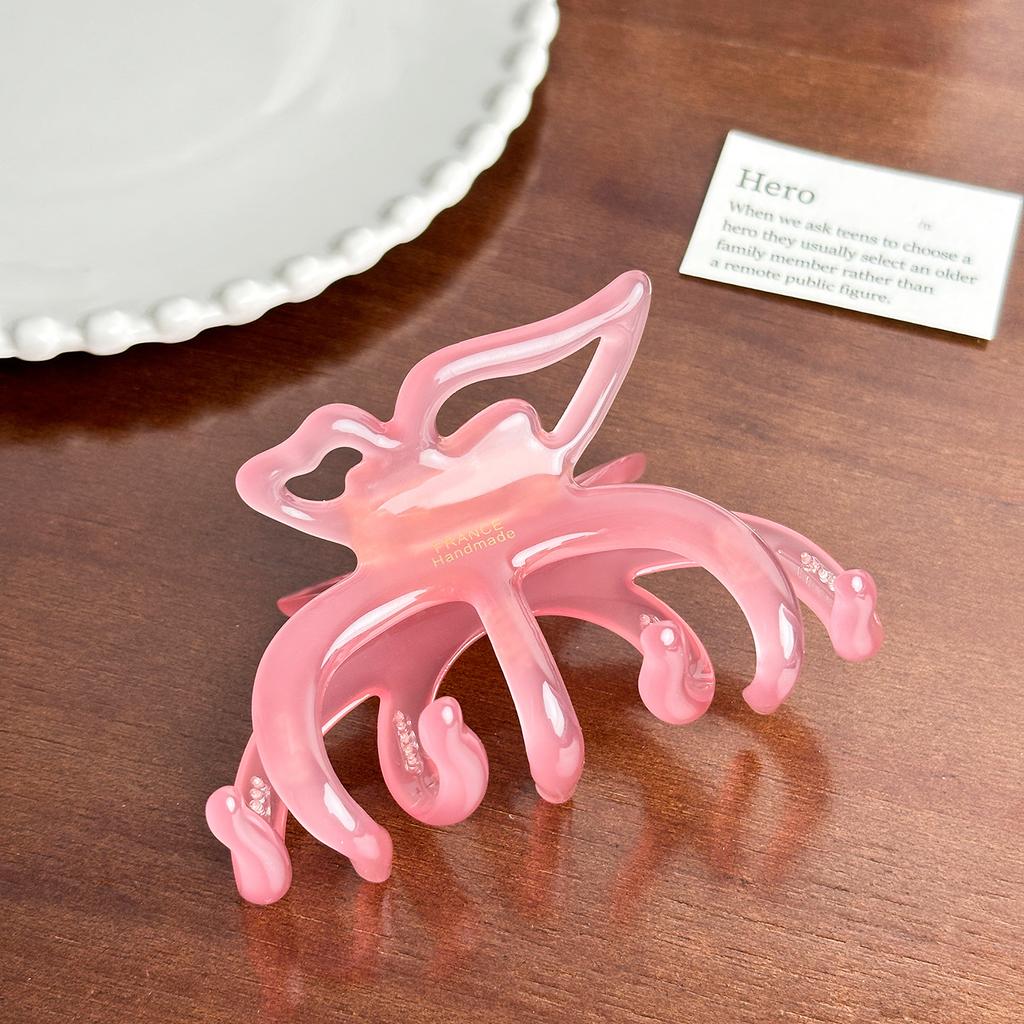 And Chic Stylish 4mm Acetate Hair Claw Clip With Elegant Gold Accents