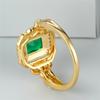Green Zircon Square Stone Ring Female Luxury Crystal Engagement Ring Classic Gold Color Wedding Rings For Women Minimalist Bands