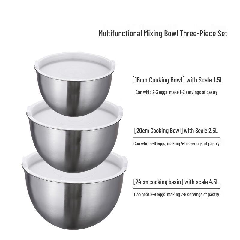 Wutuo Stainless Steel Mixing Bowl Set with Lids