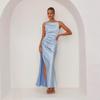 2025 Spring/Summer Women's Backless Slit Midi Dress with Spaghetti Straps