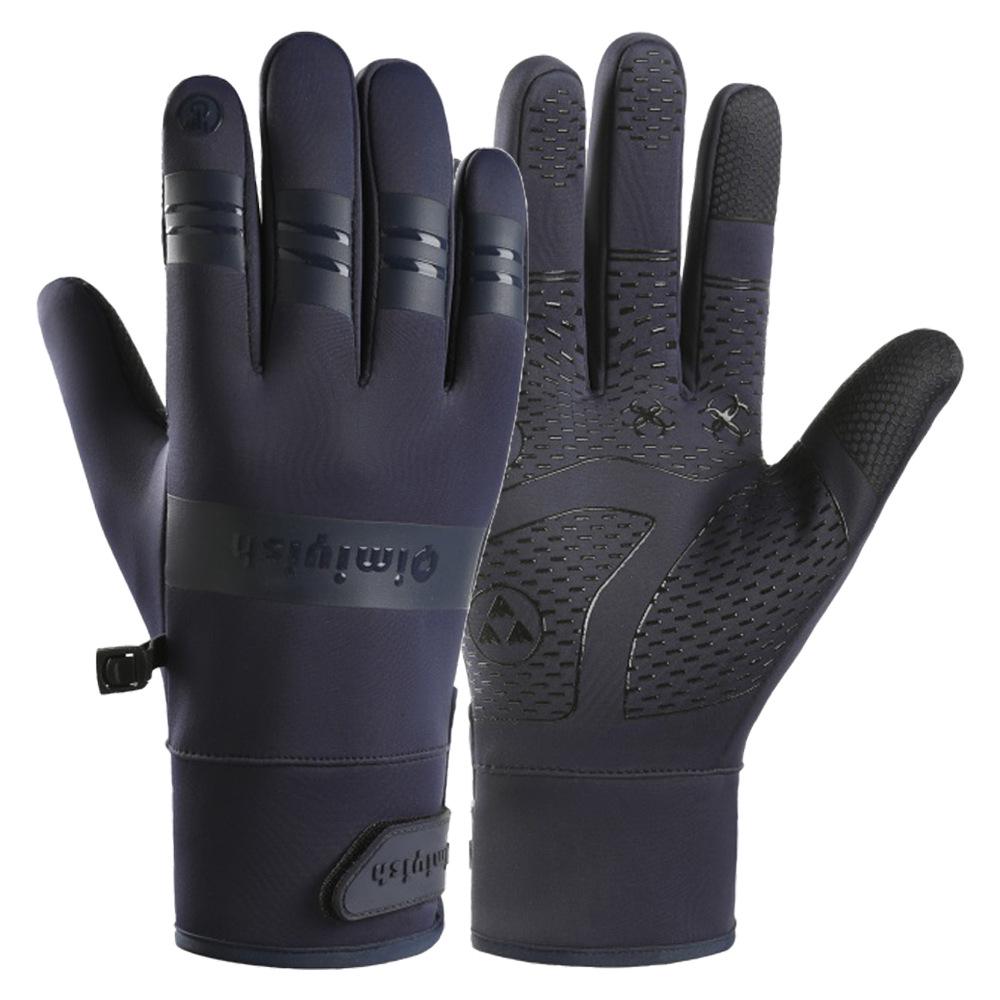 Men's and Women's Windproof Cycling Gloves: Water-Repellent, Non-Slip, Touchscreen, Fleece-Lined for Winter Warmth.