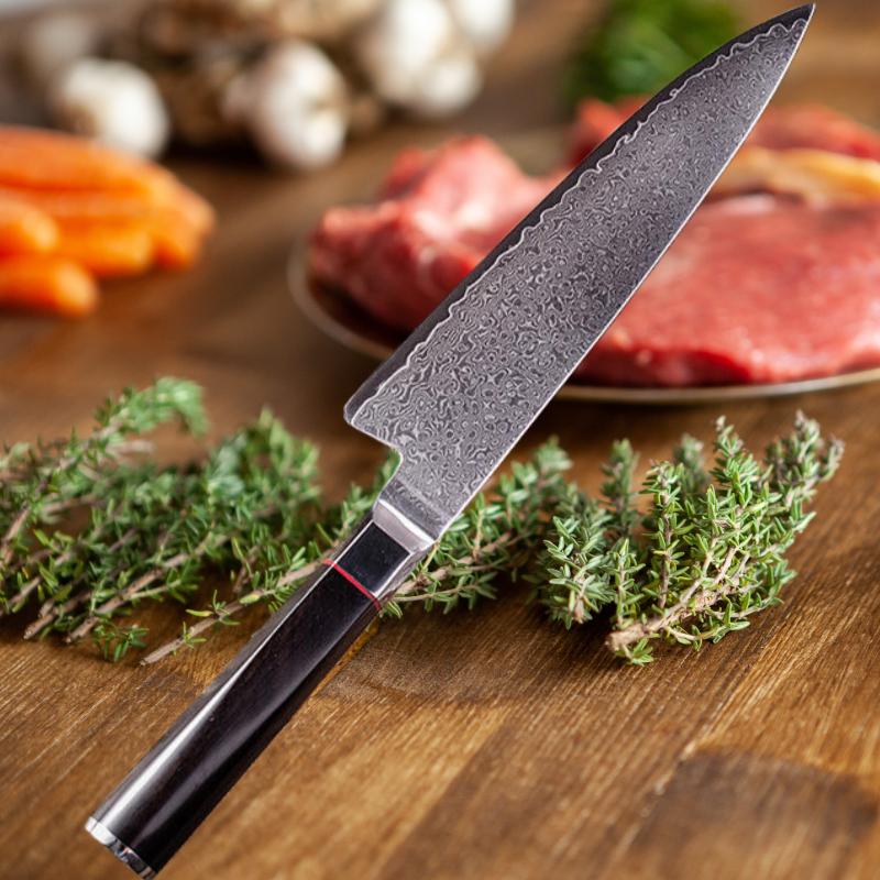 8 Inch Japanese Chef Knife 67 Layer Damascus Steel Sharp Slicing Knife Meat Fish Cooking Kitchen Accessories With Wooden Handle