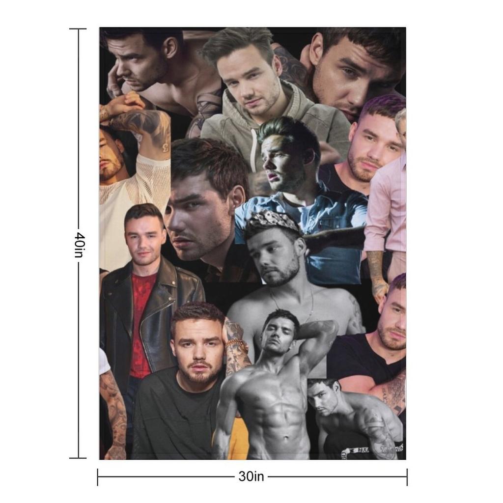 LiamPayne collage Throw Blanket Bed linens Retros Luxury St Giant Sofa Blankets