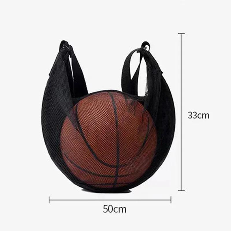 1pc Mesh Basketball Bag with Zipper Pocket & Drawstring Sling - Durable Oxford Fabric, Secure Storage for Sports Equipment