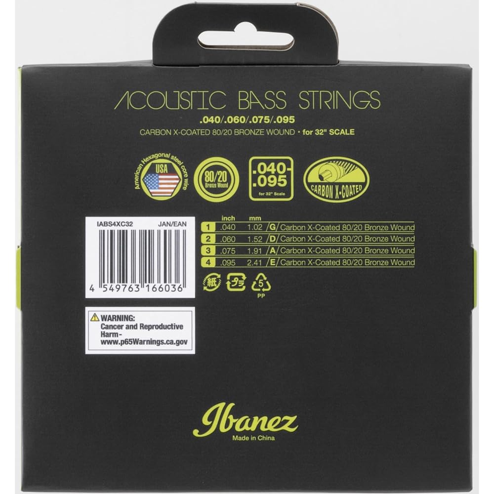 Ibanez Carbon Coated Strings for 32" Scale Acoustic Bass IABS4XC32