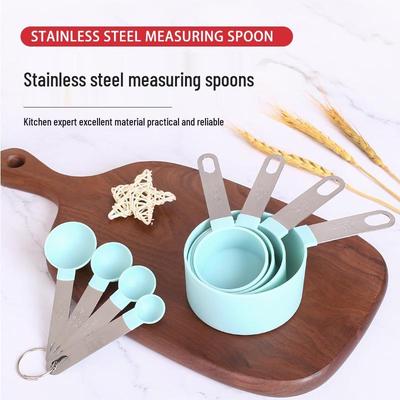 8-teiliges Küchenmesslöffel- und Tassenset mit Edelstahlgriffen