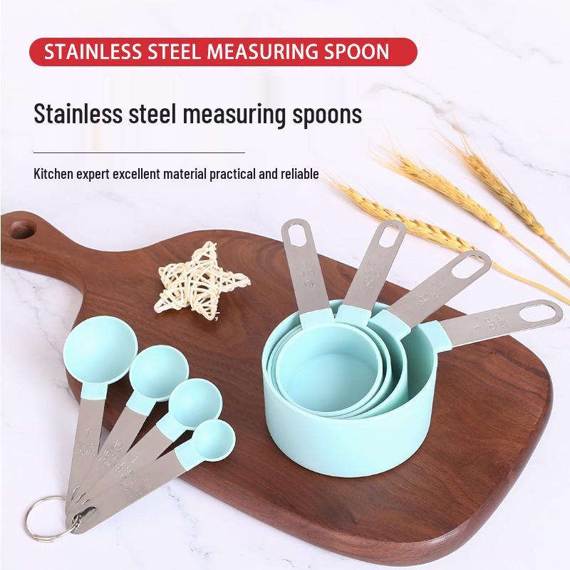 8-Piece Kitchen Measuring Spoon & Cup Set with Stainless Steel Handles