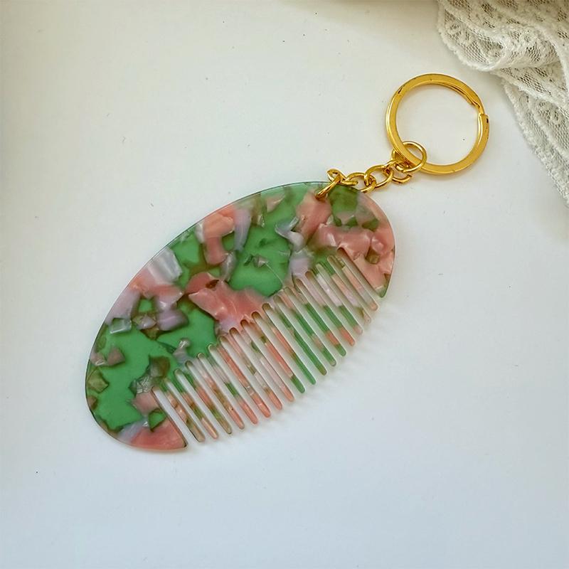 Portable Mini Comb Cute Keychain For Women Backpack Pendant Bag Decor Colorful Key Chains Car Keychains Travel Hair Accessories