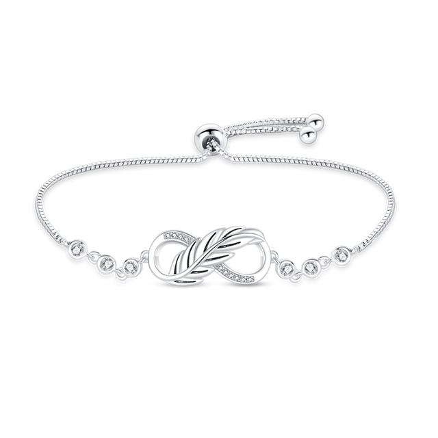 Bracelet Silver 925 Original Adjustable Fantasy Lucky Symbol Pink Flower Zircon Bracelets Fit DIY Charms Birthday Jewelry Gifts