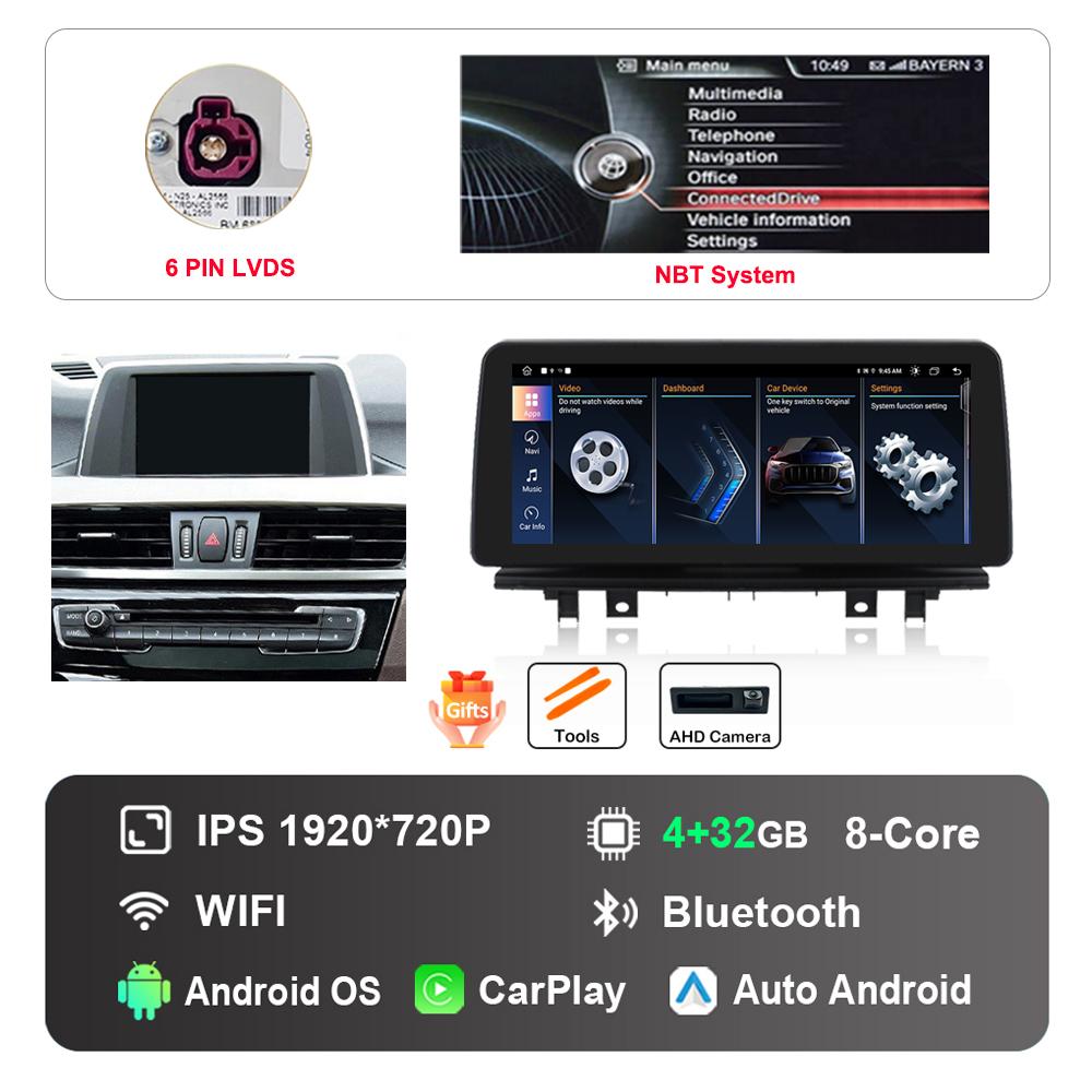 12.3 Inch 1920*720P HD Touch Screen for BMW X1 F48 2016 - 2019 NBT EVO System Android Car Radio Multimedia Player DSP 4G WiFi