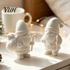 Indoor Seasonal Decor 3D Printed Santa Claus Figure for DIY Painting, Christmas Tabletop Party Favors Ornament, White Resin Figurine Holiday