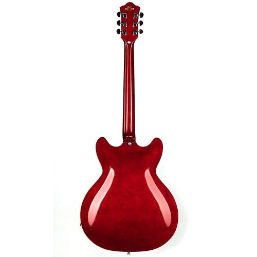 GROTE Full Scale Electric Guitar Semi-Hollow Body Guitar Bone Nut (Red)