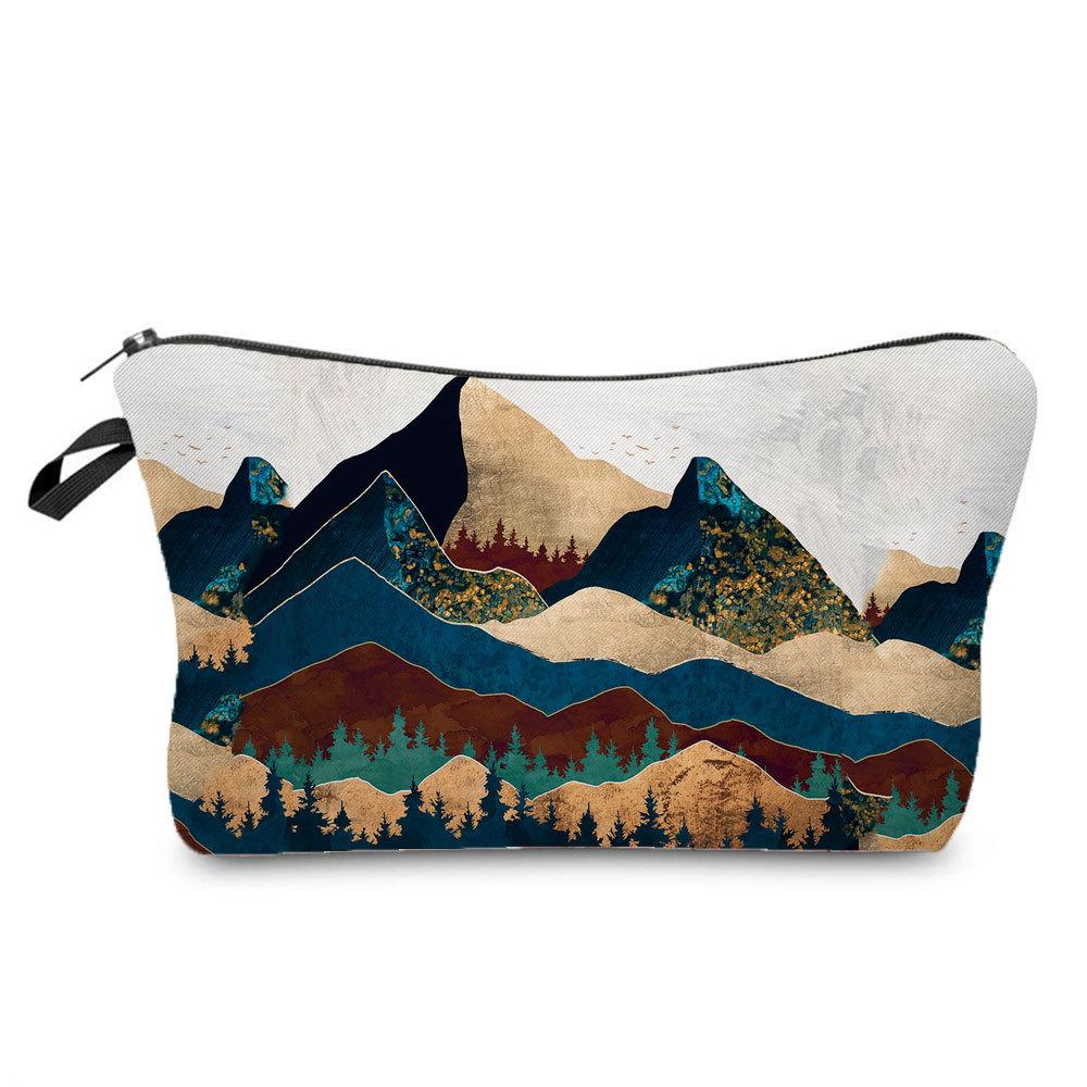 Women Landscape Painting Print Cosmetic Bag Toiletries Organize Travel Storage Case 6672