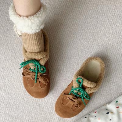 Slippers Women's Outdoor Wear 2024 Autumn and Winter New Style with Added Velvet and Fur Shoes Home Semi Slippers Women Winter