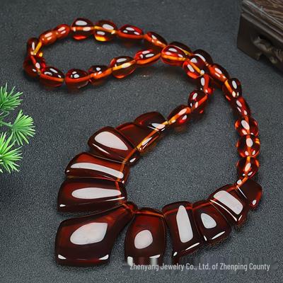 Collar de Abejas de Ámbar con Manchas de Sangre de Segunda Generación - Artesanía de Alta Gama de Moda para Mujeres