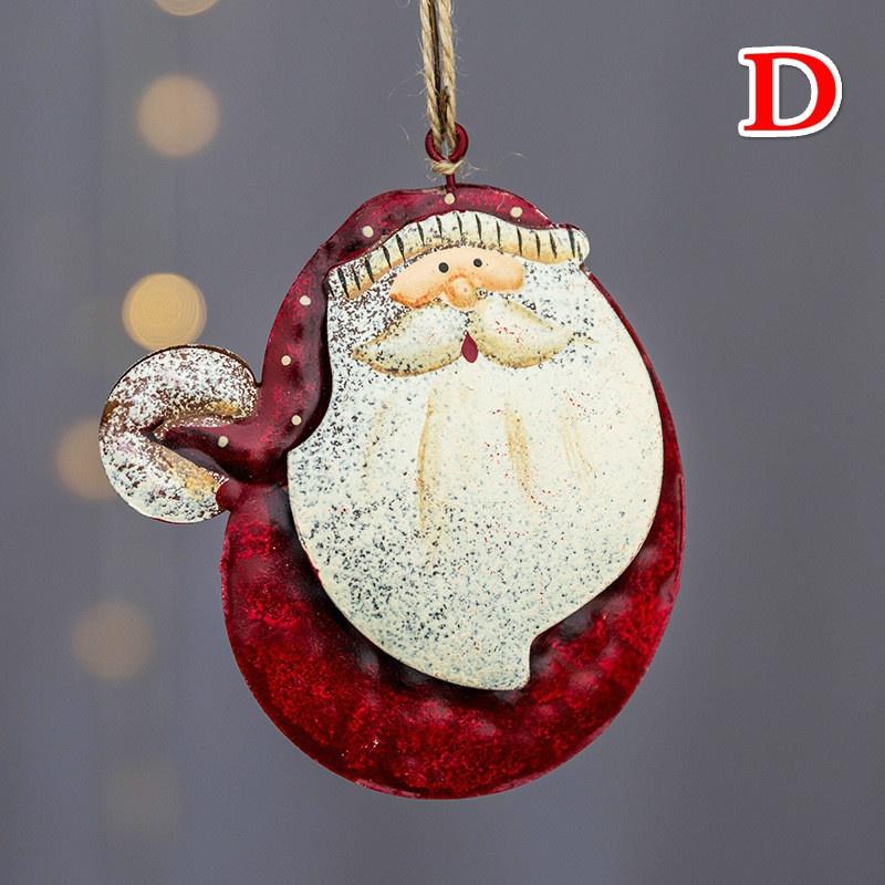 Outdoor Christmas Decorations Christmas Wrought Iron Pendant Santa Claus Snowman Ornament Christmas Tree Decoration Christmas