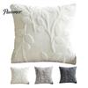 Anti-static Pillowcase Plush Jacquard Pillow Cover, 3D Embossed Solid Color Cushion Case, 17.7 x17.7 Inch Anti-Static Soft Throw Modern Cozy