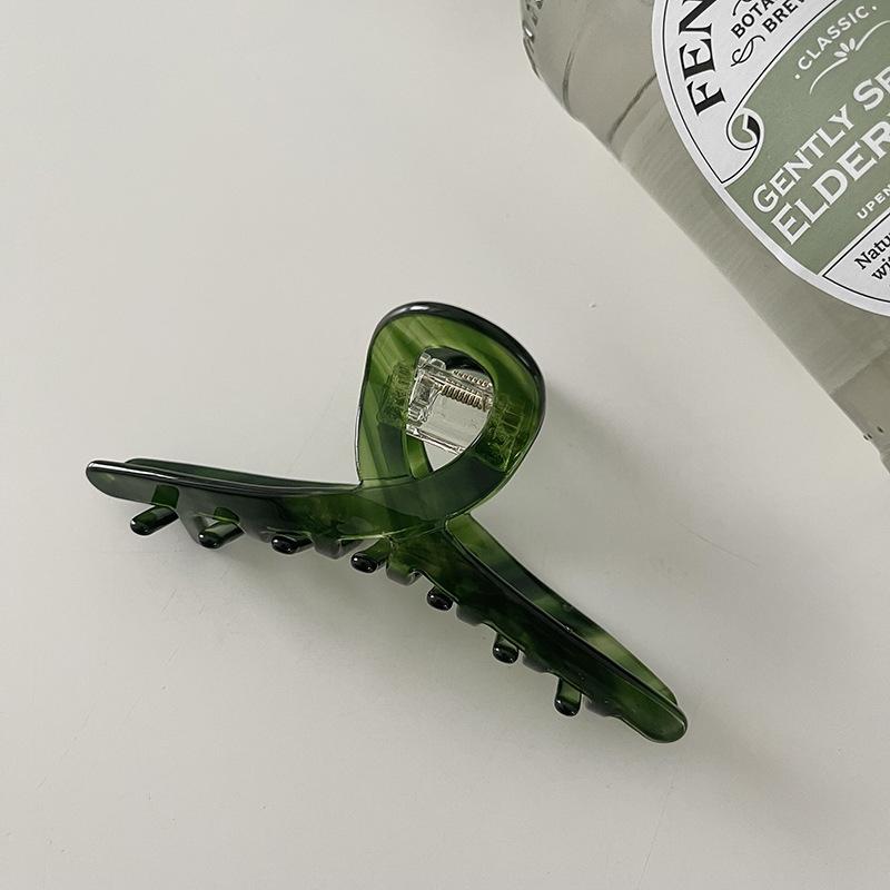 Hochwertige grüne Twill-Acetat-Klammer sanfte Hinterkopf-Haarklammer Bade-Haarklammer Haarnadel Kopfschmuck