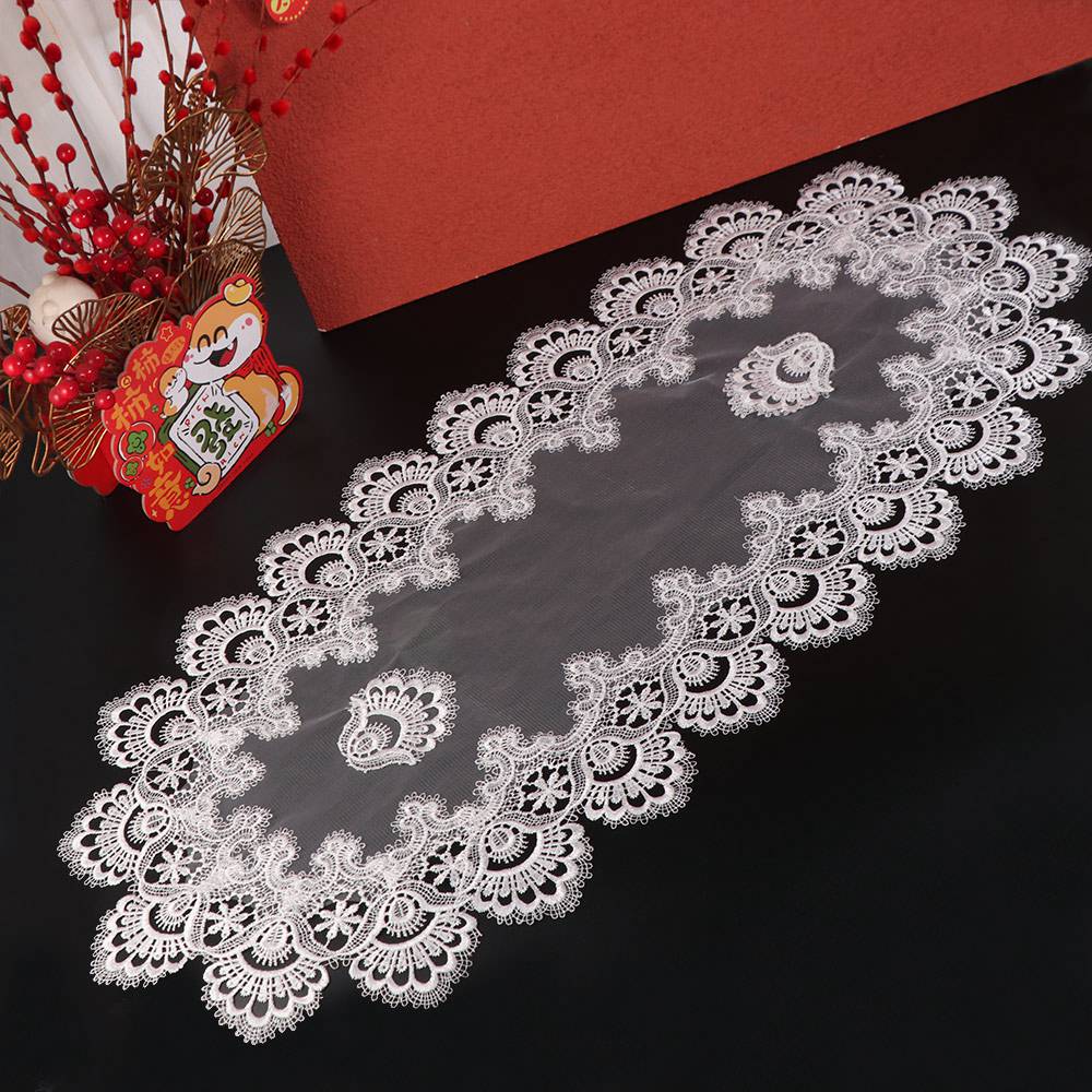 

Flower Embroidery Oval Lace Tablecloth Dacron Vintage Europe Dining Tablecloth Washable Oil Proof Coffee Table Placemat Kitchen S