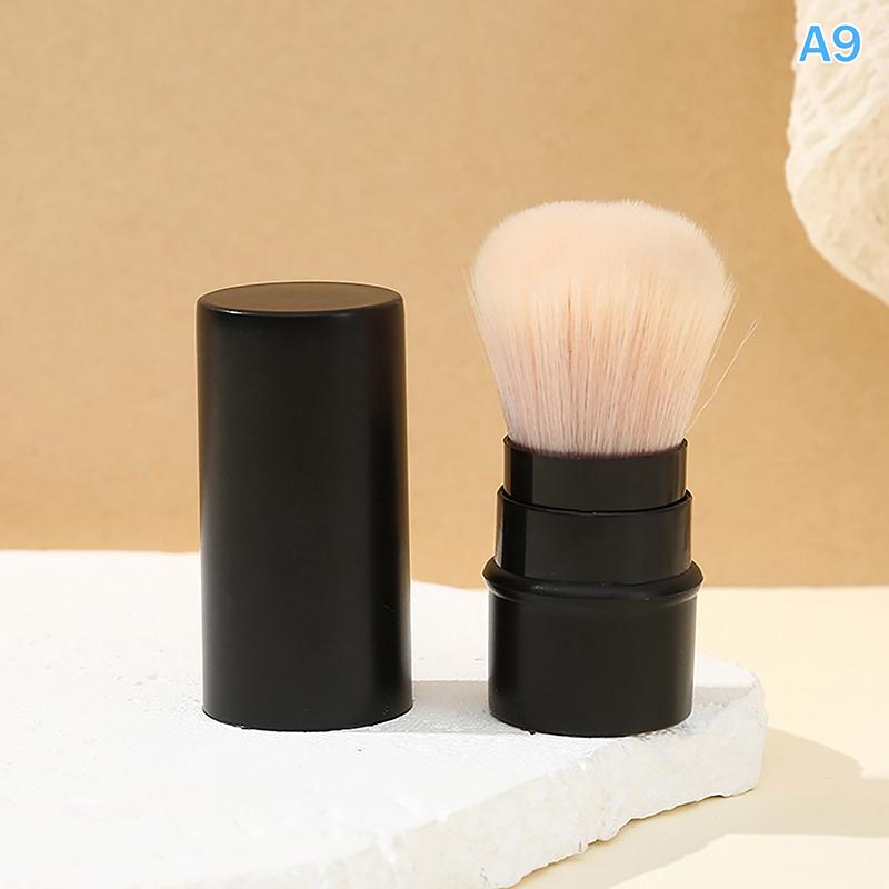 Retractable Single Blush Brush Loose Powder Setting Brush With Cover Portable Multi-Functional Makeup Tool