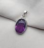 Natural Amethyst Cut Silver Pendant 925 Sterling Purple Gemstone Necklace Handmade February Birthstone Jewelry Gift for Her