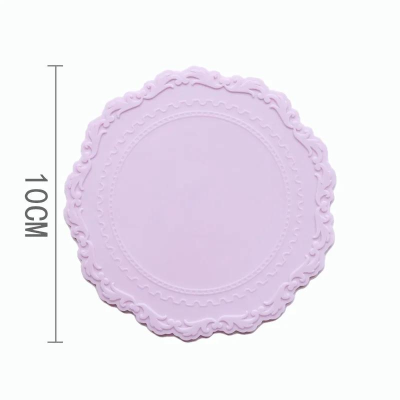 

Силиконовый ретро-образец теплоизоляционный зачистной коврик противопожарный уплотнитель аксессуары противопожарная тарелка бытовая нескользящая противопожарная подставка 10CM фиолетовый