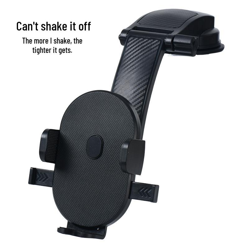 Car Interior Suction Cup Phone Holder Suction Cup One-Key Locking Car Mount чёрный