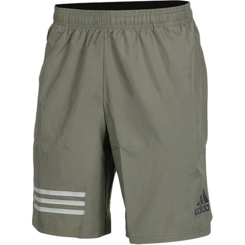 Adidas Striped Mid-Rise Drawstring Breathable Casual Shorts Men Shorts Army-Green DH0208 S