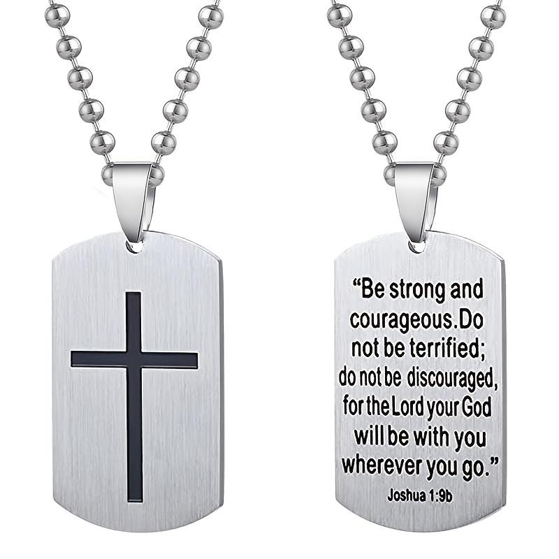 

Классический крестовый кулон, серебряное ожерелье с гравировкой предложений для мужчин